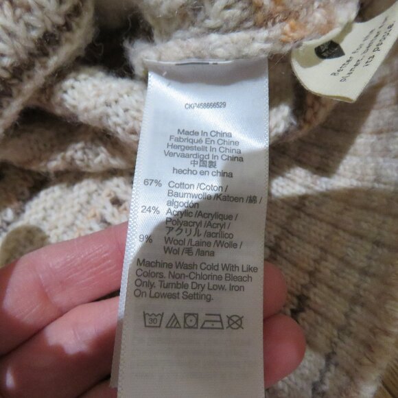 MADEWELL Space-Dyed Canton Pullover Sweater Marled Harvest Small Neutral Grandma - Picture 14 of 14